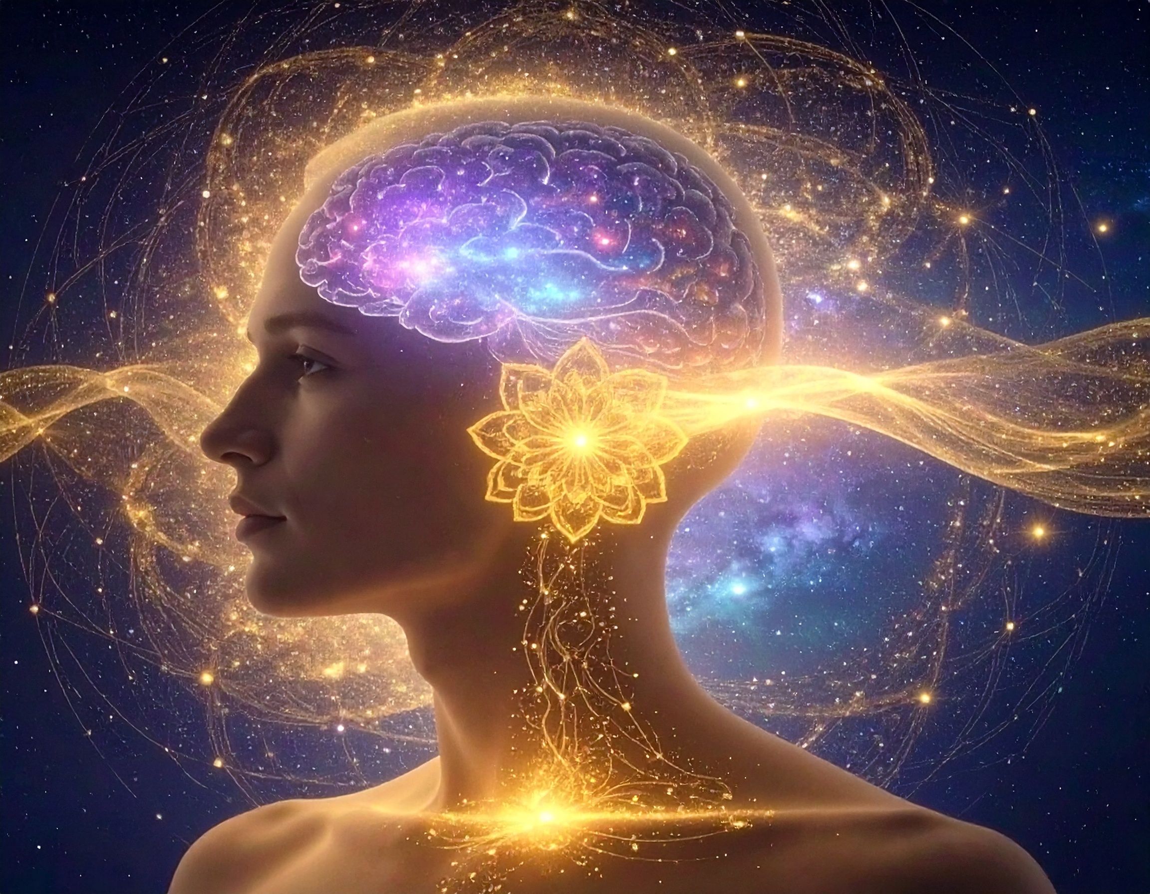 Firefly_Glowing realistic image of silhouette of a human head of a man and upper chest, activ 246139